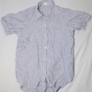 COPY - Button up short sleeve Wilfred Striped Blouse